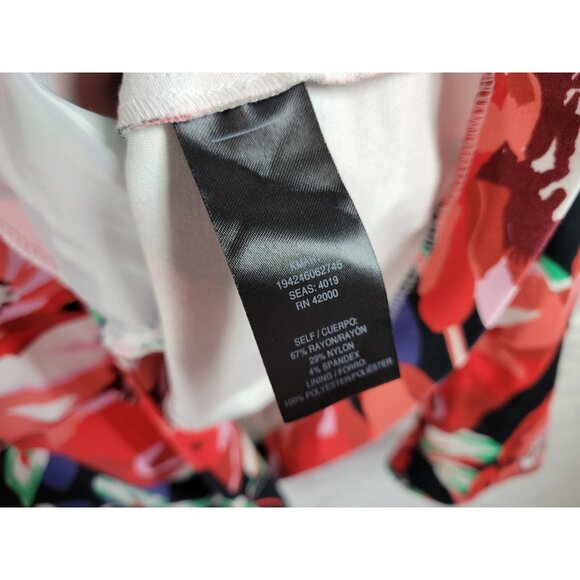 Simply Emma Womens Jacket 2X Plus Blazer Red Floral One Button SWE155E - Picture 7 of 8